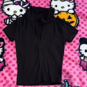 Black Ribbed Top